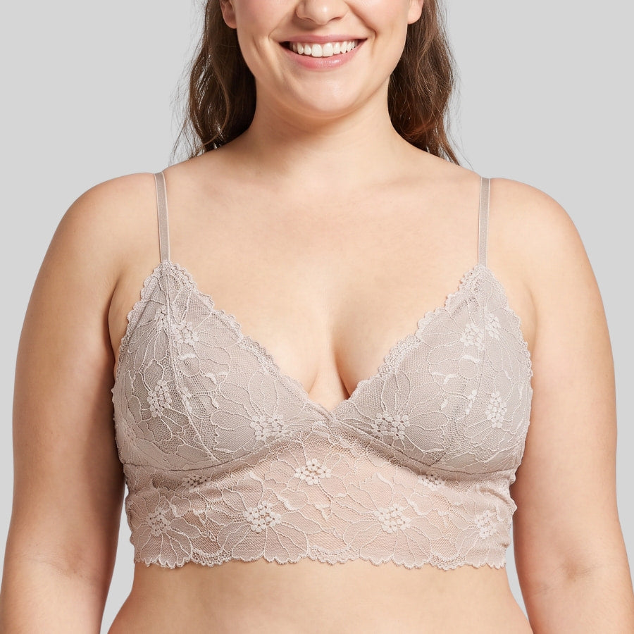 bralette encaje sin aros con relleno fino, leah de dorina.