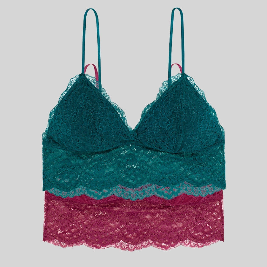 packx2 bralettes de encaje sin aros, thrive de dorina.