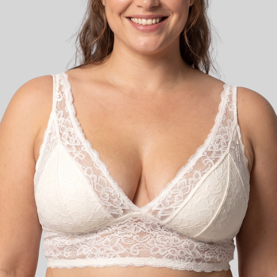 packx2 bralettes de encaje y sin aros, lana de dorina.