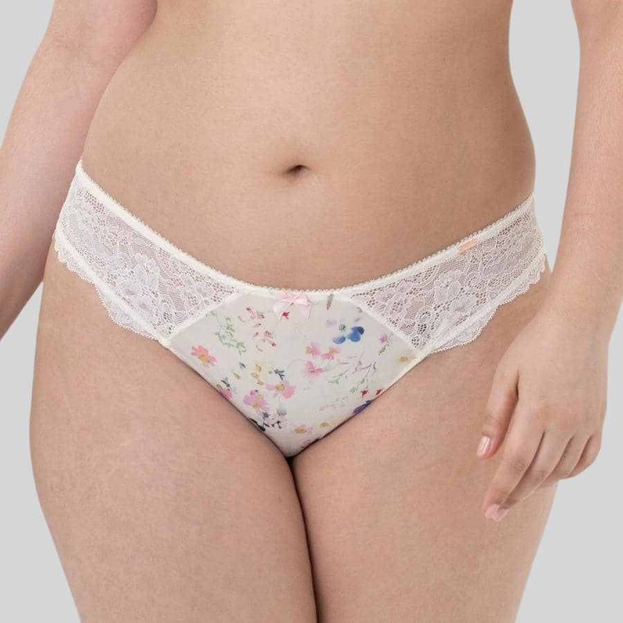 braguitas corte midi estampadas y encaje, briar de dorina.