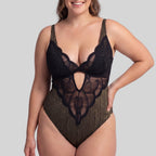 Body lencero corte tanga, con aros, bailey de dorina.
