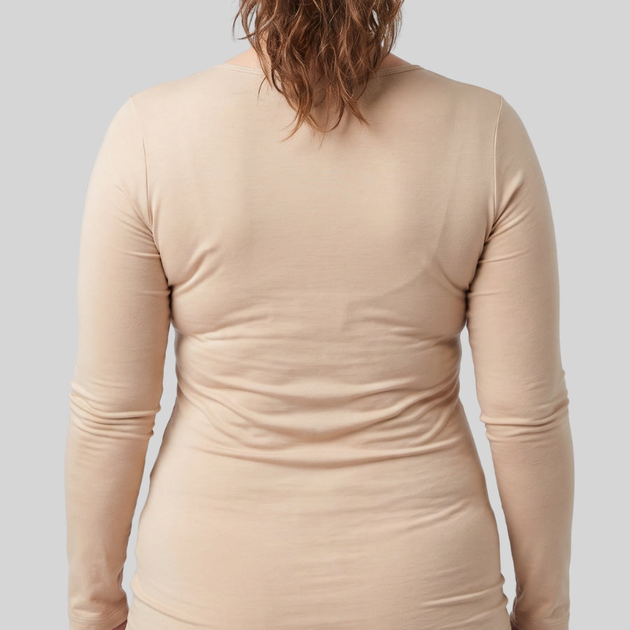 camiseta interior manga larga en microfibra de ysabel mora.