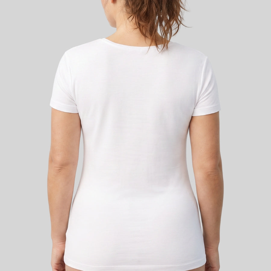 camiseta interior de manga corta en algodón de ysabel mora.