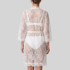 Vestaglia corta da sposa, pizzo, promise.
