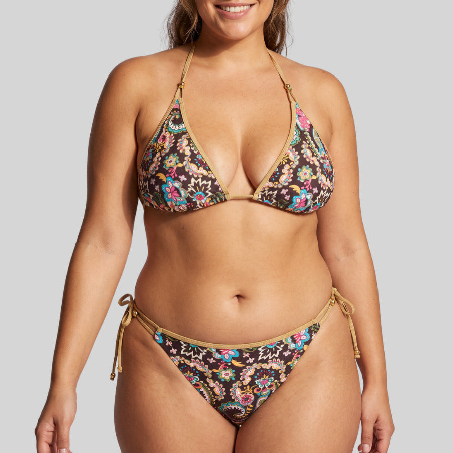 Conjunto bikini triángulo, sin aros, relleno extraíble, arena, promise.