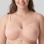 sujetador reductor sin aros y relleno, lace rose de rosa faia.
