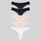 packx5 braguitas corte tanga, essential cotton de dorina.