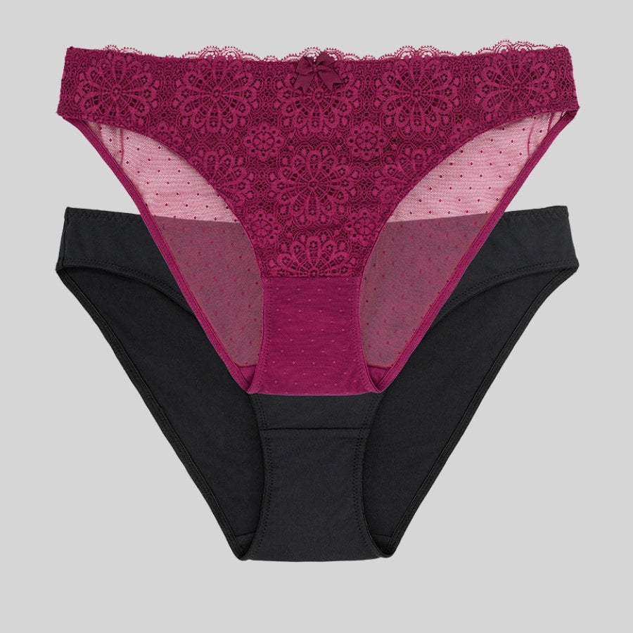 packx2 braguitas corte midi encaje, abigail de dorina.